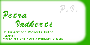 petra vadkerti business card